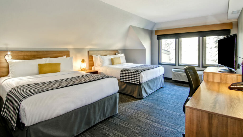 The Standard Room features 2 queen beds, complementary wifi, individual climate control, a mini-fridge, microwave, HD TV, and Keurig Coffee Maker.