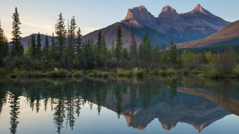 Three Sisters Reflection Canmore
